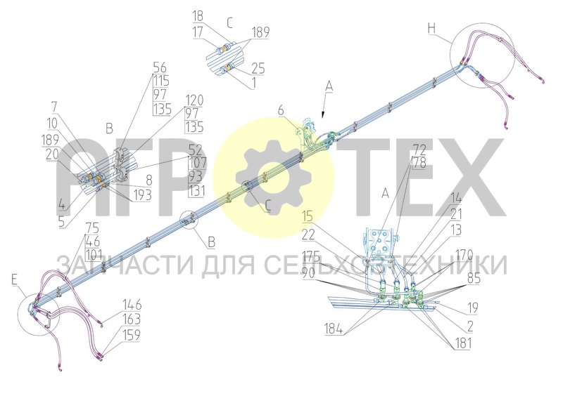 Гидрооборудование жатки (161.27.09.000) (№170 на схеме)